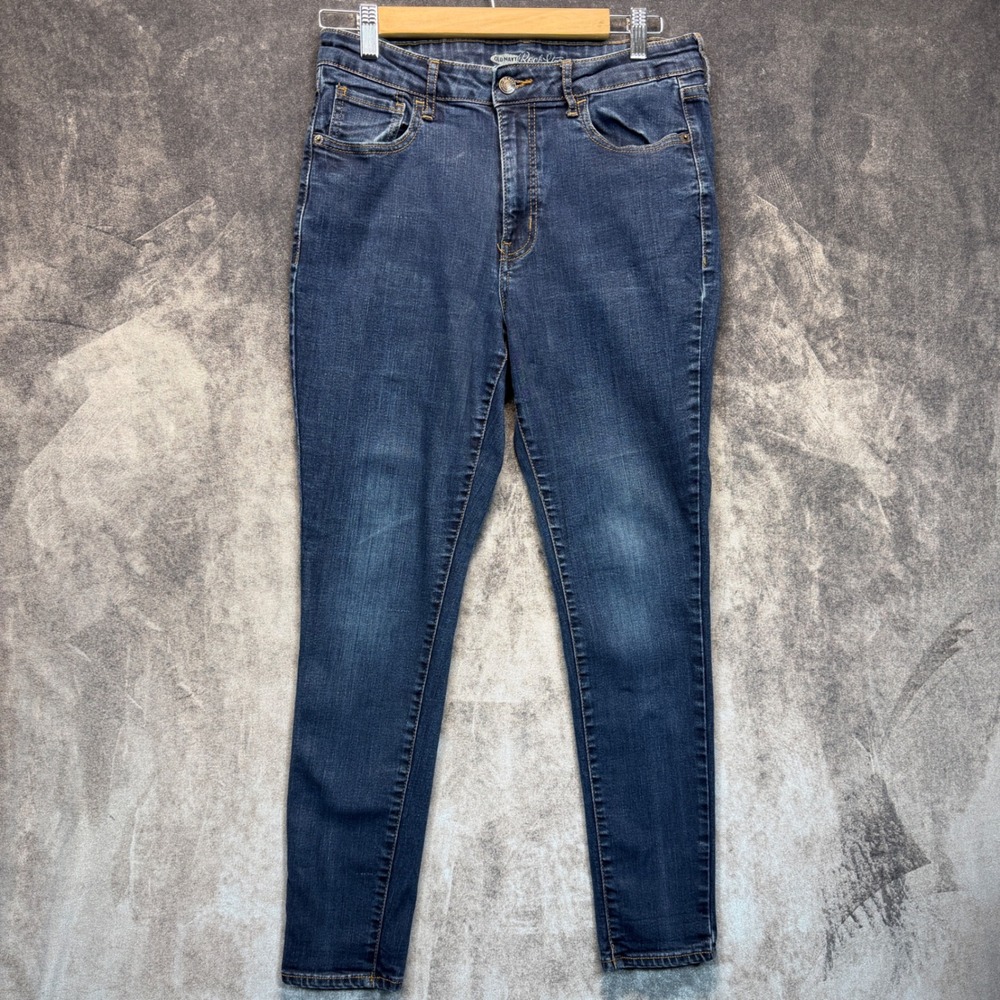 Old Navy Rockstar Jeans Womens Blue Skinny 12 Regular High Rise Stretch Casual